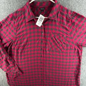 NWT Torrid Lizzie Brushed Rayon Acrylic Tunic Flannel Plaid Periscope Size 2